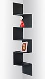 Black Finish Corner Zig Zag Wall Shelf