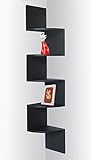 Black Finish Corner Zig Zag Wall Shelf (Kitchen)