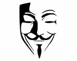 Keen Anonymous Face Vinyl Decal Sticker|Cars Trucks Vans Walls Laptops Cups|Black|5.5 in|KCD780