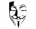 Keen Anonymous Face Vinyl Decal Sticker|Cars Trucks Vans Walls Laptops Cups|Black|5.5 in|KCD780
