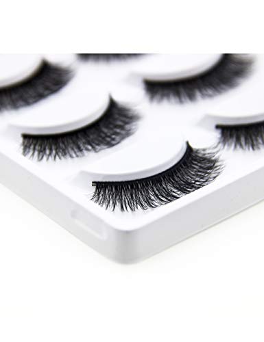 10 Pcs False eyelashes - Faux Mink Fake Eyelashes with Soft & Flattering lash Alpiriral 3D False lashes Give The Most Natural Look