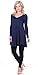 Popana Women's Tunic Tops For Leggings - Long Sleeve Vneck Shirt - Regular and Plus Size - Made In USA X-Large Navy