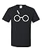 Wild Bobby Harry Potter Glasses Scar Tee Graphic T-Shirt - (Medium, Black)