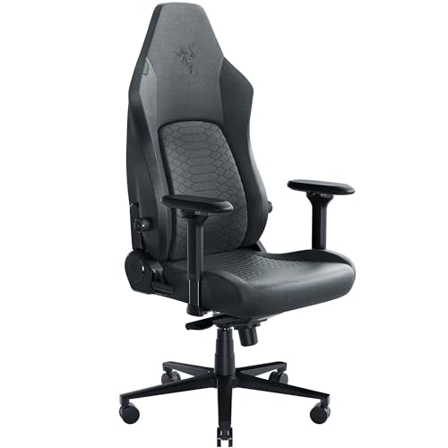 Razer Iskur V2 - Gaming Chair with Adaptive Lumbar Support (high Fabric fibres, High Density Foam Cushions, 4D Armrests, Fully Adjustable Lumbar Curve) Fabric