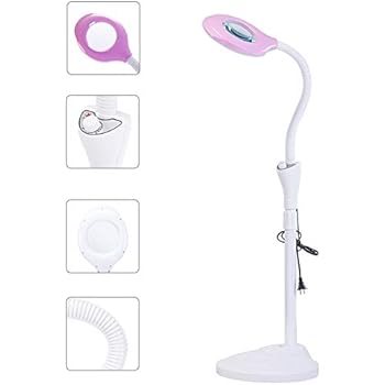Amazon Com Led Magnifying Glass Floor Lamp 5 Wheel Rolling Base