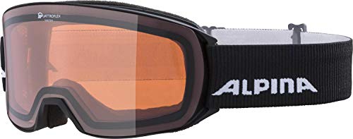ALPINA NAKISKA Q - verspiegelte, kontrastverstärkende & polarisierte OTG Skibrille mit 100% UV-Schutz für Erwachsene - black matt - one size