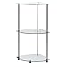Convenience Concepts Designs2Go Classic Glass 3-Tier Corner Shelf 13.75
