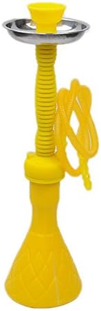 Babilon 19.3 Inches Premium Shisha Hooakh Complete Set 1 Hose Narguile Silicone Hookah (Yellow)