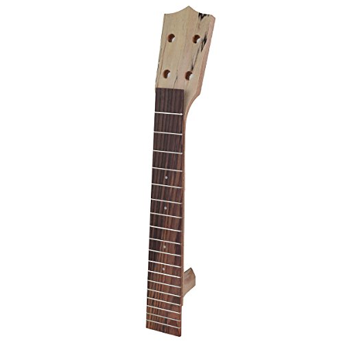 Kmise Neck and Fretboard for 26 Inch Tenor Ukulele Hawaii Guitar Parts Replacement Rosewood and