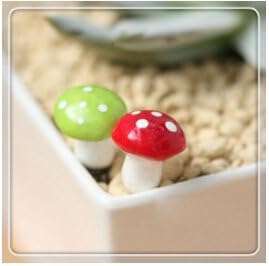 LSW Set of 10 Hand-made Baby Mushroom Houseplant Decorations (Pink)
