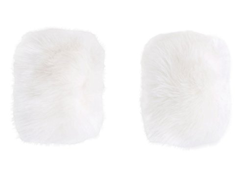 Faux Fur Fuzzy & Cozy Wrist Band Ring Cuff Warmers, White