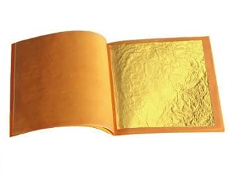 50 Stück Lose Blattgold, essbar, 35 x 35 mm, 24 Karat, echt,