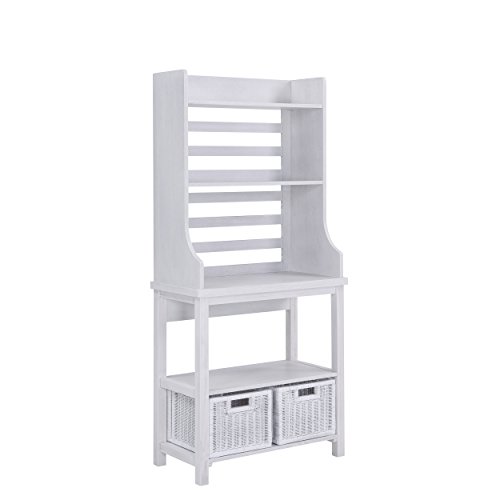 Furniture HotSpot Bakers Rack – White Stain - 30" W x 15" D x 64.5" H