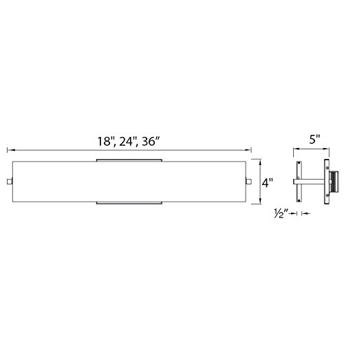 WAC Lighting WS-6736-30-AL Line 36" LED Soft Bath & Wall Light Fixture, Large, White/Brushed Aluminum