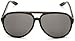 Gucci Men's 1627/S Aviator Sunglasses,Shiny Black Frame/Grey Lens,One Size
