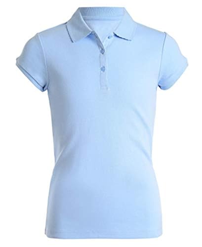 Nautica Girls' Short Sleeve Polo,Light Blue,Medium(8/10) in Oman