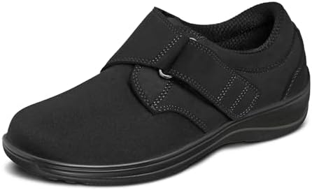 Orthofeet Leo 429 Mens 10D Black Leather Orthopedic Diabetic Comfort Shoes Men main image 4