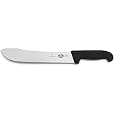 Victorinox Fibrox 10 Inch Granton Edge Butcher Knife | Professional stamped stainless steel blade, ergonomic non-slip handle, NSF certified, Swiss made quality meat prep knife