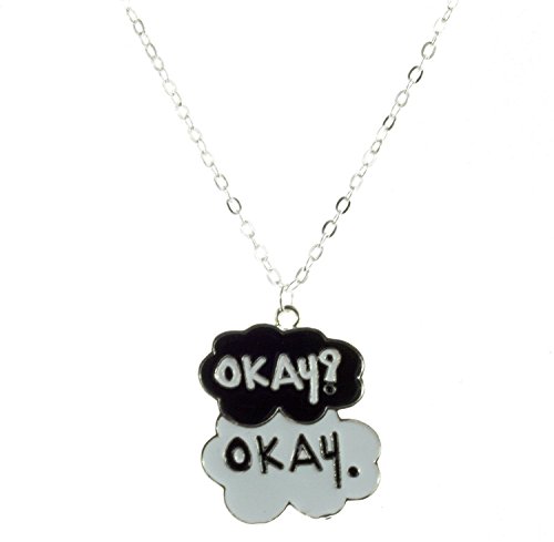 OK? OK Twin Black and White Cloud Friendship Fashion Necklace (OK-Style B-FASTSHIP)