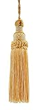 Decorative 5.5 Inch Key Tassel, Light Sand Gold