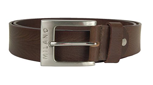 Milano Men's Full Grain Leather Belt 1 5" (40MM) Ml 2920 XL (41" - 43") Brown