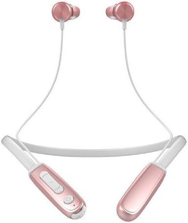 Three Y' Bluetooth Headphones Wireless Neckband Headset V4.1, w/ Call Vibrate Alert, Built-in Mic, for Cell Phone/Tablets/TV (Pink)