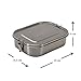 Vanli's LeakProof Lunch Box | Eco Friendly Stainless Steel Bento for Picnics and Parties | Lockable Clips to Keep Metal Container Closed & Food Fresh | Portions Control With Adjustable Divider | 47oz