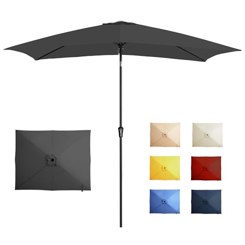 GREFORG 6.5 Rectangular patio Umbrella rectangle pool Umbrella Grey at Amazon