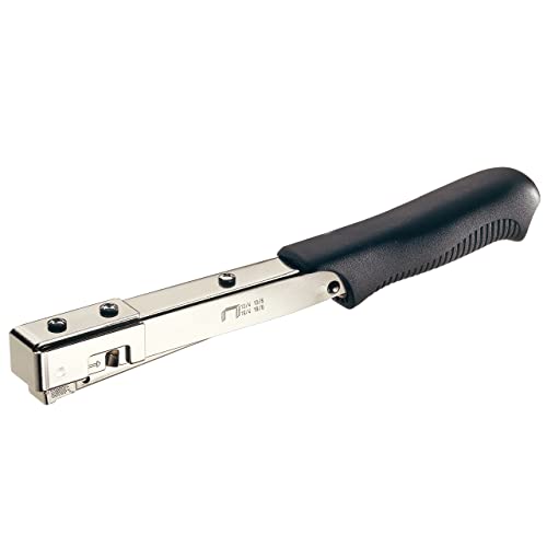 Rapid Pro R19E Hammer Tacker for Labels/Posters/Textiles, Strong All-Steel Construction, Lightweight Hammer Stapler, Uses Finewire Staples No. 13, 4-6mm, Blister Pack (20726002), Galvanised