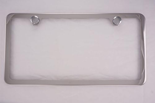 Slim Stainless Steel License Plate Frame Chrome 2 Holes