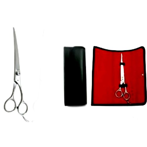 ZZZRT 8" Professional Razor Edge Curved Blades Polish Pet Grooming Scissor Shear Japanese Stainless Steel + Free Scissor Shear Case