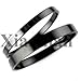 Xiaodian Titanium Stainless Steel Couple Cuff Bracelet Polished Pure Black Plated Finish Bangle Anti-Allergy/Anti-Color Fading