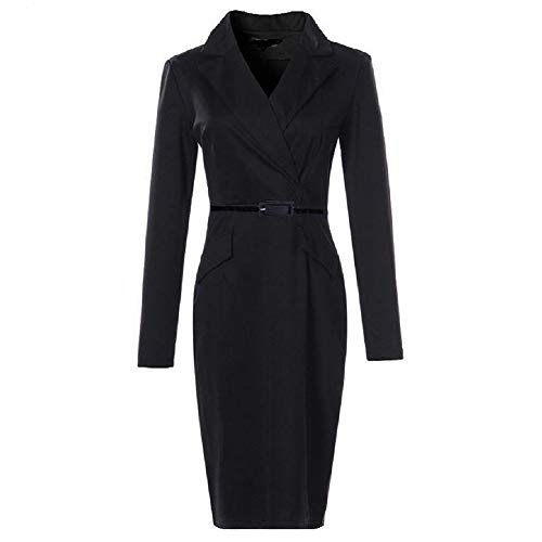 AIMTOPPY Women's Long Sleeve Dress Suit Collar with Pencil Skirt Dress