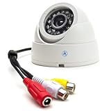 1/4" CCD 420 Line Color CCTV Mini Dome Surveillance Camera w/Microphone (White)
