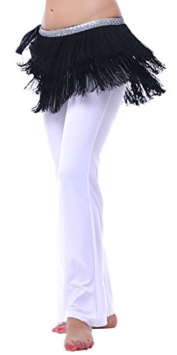 Fringe Skirt and Belly Dance Hip Scarfs for Women Black 3XL - Thumbnail 5