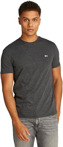 Tommy Jeans TJM Xslim Jasper Htr tee Ext Dm0dm20363 S/S T-Shirt, Preto (Preto Htr), M Masculino