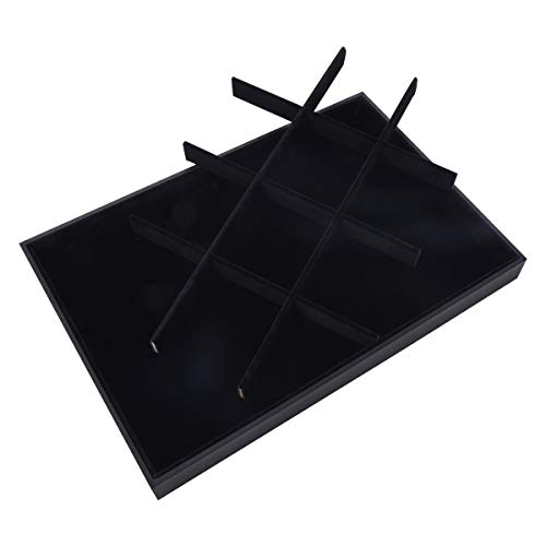 AUTOARK Velvet Stackable 12 Grid Jewelry Tray Showcase Display Organizer,Black,AJ-031