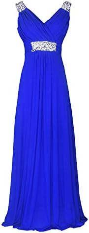 Licoco Women's Prom Long Bridesmaid Dresses Beaded Formal Evening Gowns