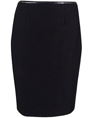 Womens Metallic Tweed Straight Skirt