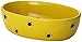 PetRageous 10300 Silly Kitty Oval Dishwasher-Safe Stoneware Cat Bowl 6.5-Inch Long 4-Inch Wide 2-Inch Tall 2-Cups Capacity for Small Cats or Large Cats, Yellow