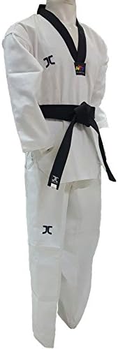 JCalicu JC Taekwondo Uniform (TKD) Black V Neck WTF Approved