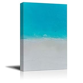 Canvas Wall Art - Clear Sea and Clean Beach - Giclee Print Gallery Wrap Modern Home Art Ready to Hang - 12x18 inches