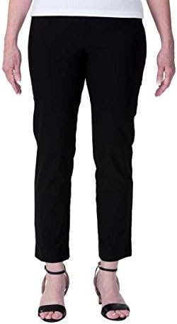 Amy Alder Womens Slimming Pull-On Ankle Pants, Black, Size 14