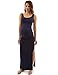 PattyBoutik Mama Tie-Dye/Solid Scoop Neck Sleeveless Maxi Dress (Navy Blue Medium)