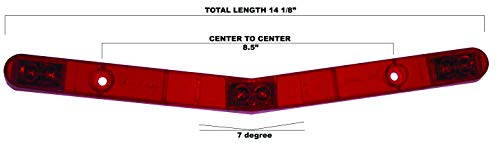 Jammy V-Shaped LED ID Bar Light with 7° Bend for Marine Trailers