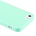 Fanmis TPU Rubber Skin/Hard Case Compatible with Apple iPhone 5 / 5s, Mint Green Jelly/Sky Blue Water-Drop Raindrop