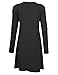 Leadingstar Women Cold Shoulder Long Sleeve Round Neck Loose Tunic T-shirt Dress