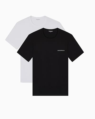 2-Pack Crew Neck T-Shirt pour Homme Blanc/Noir Taille M
