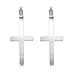 Gem Stone King 1.75 Inch Stainless Steel Silver Cross Hoop Earrings (45mm Diameter)
