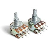 Electronic Spices pack of 2 100K ohm A100,B100 dual potentiometer, (D-SHAFT) variable resistor